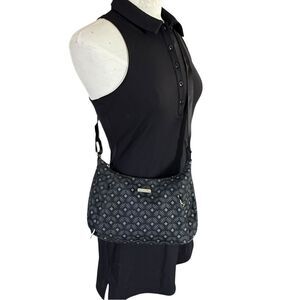 Baggallini Black Patterned Crossbody Bag Nylon Carryall Travel Vacation